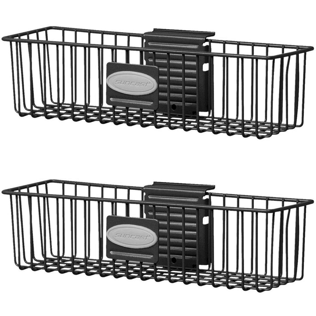 Black 2 Pack Metal Wire Shelf Basket J154