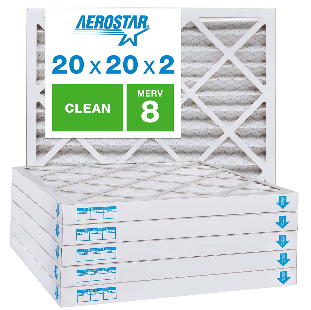 20x20x2 MERV 8 Pleated Air Filter 6-Pack U97079
