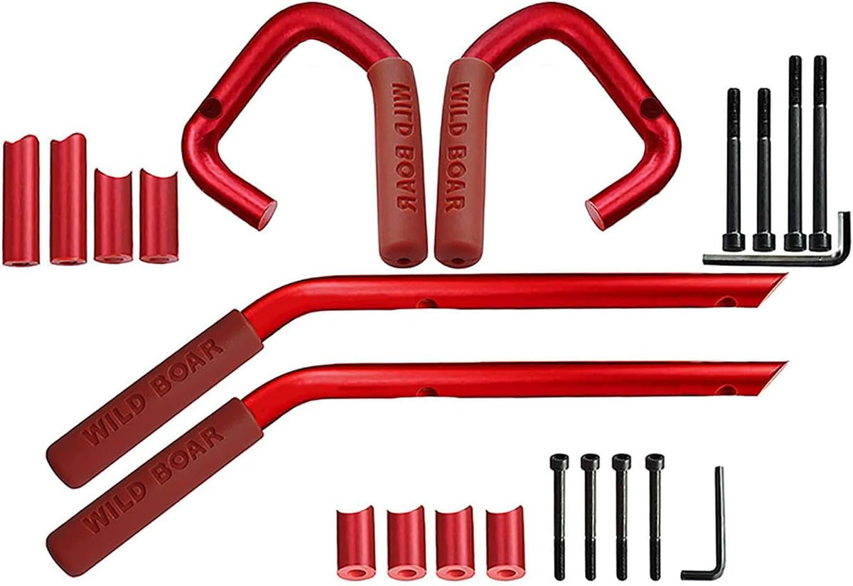 Red Pack of 2 Steel Grab Handle Kit for Jeep Wrangler JK JKU 4 Doors K818