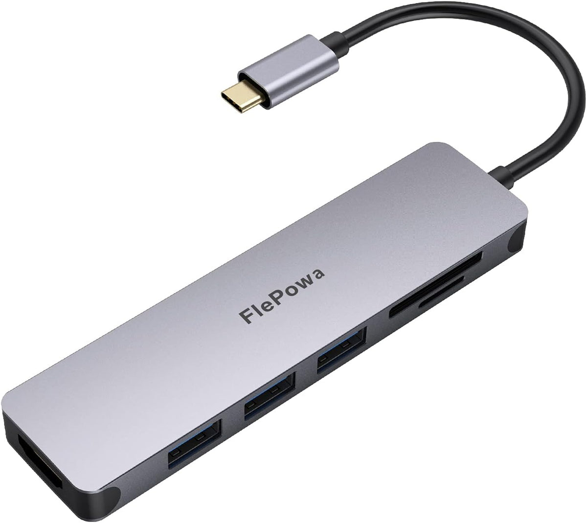 6 in 1 USB C Hub with 4K HDMI, 3 USB 3.0 Ports, SD/Micro SD Card Reader, Space Grey J815