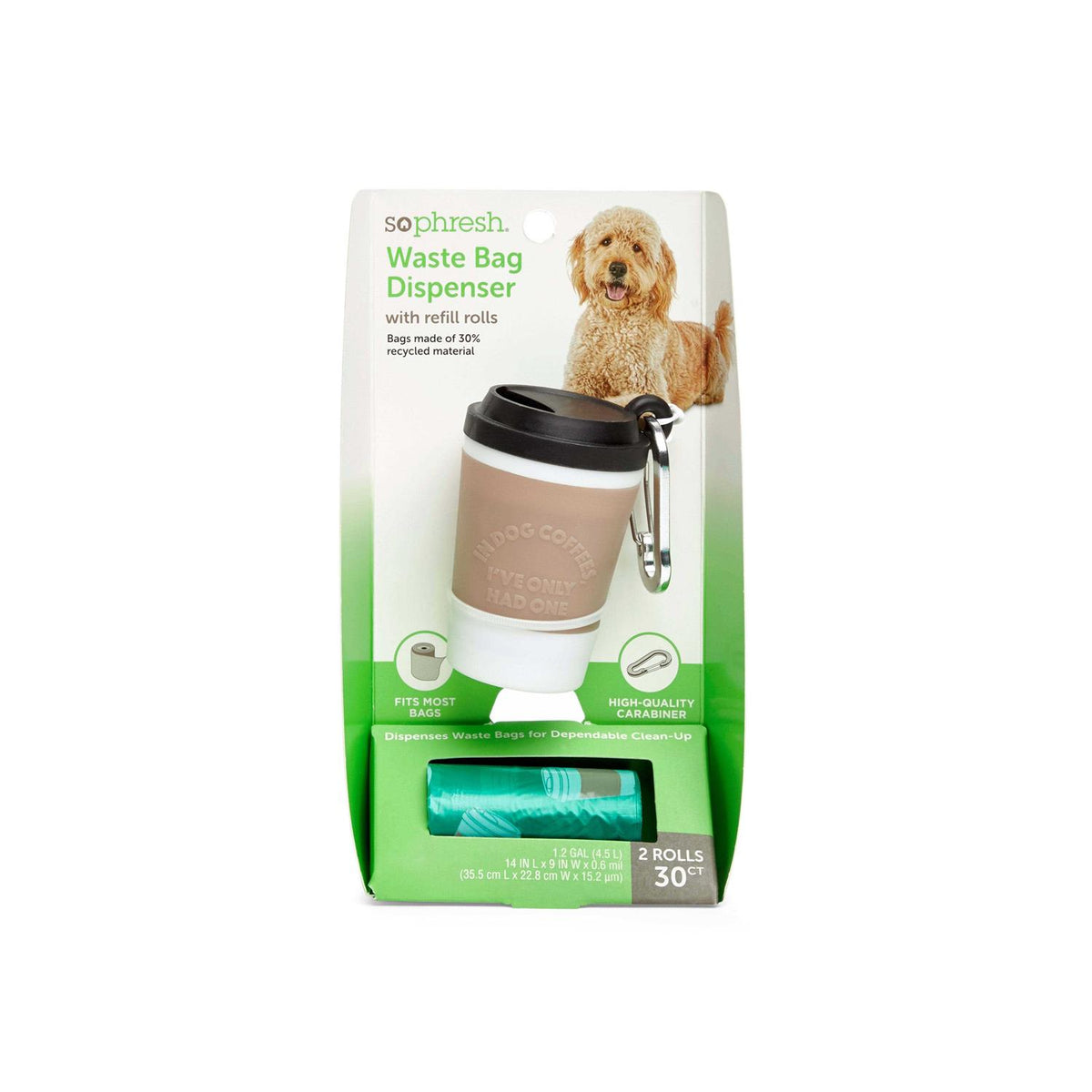 Coffee Cup Dog Waste Bag Dispenser with Refill Rolls Z249