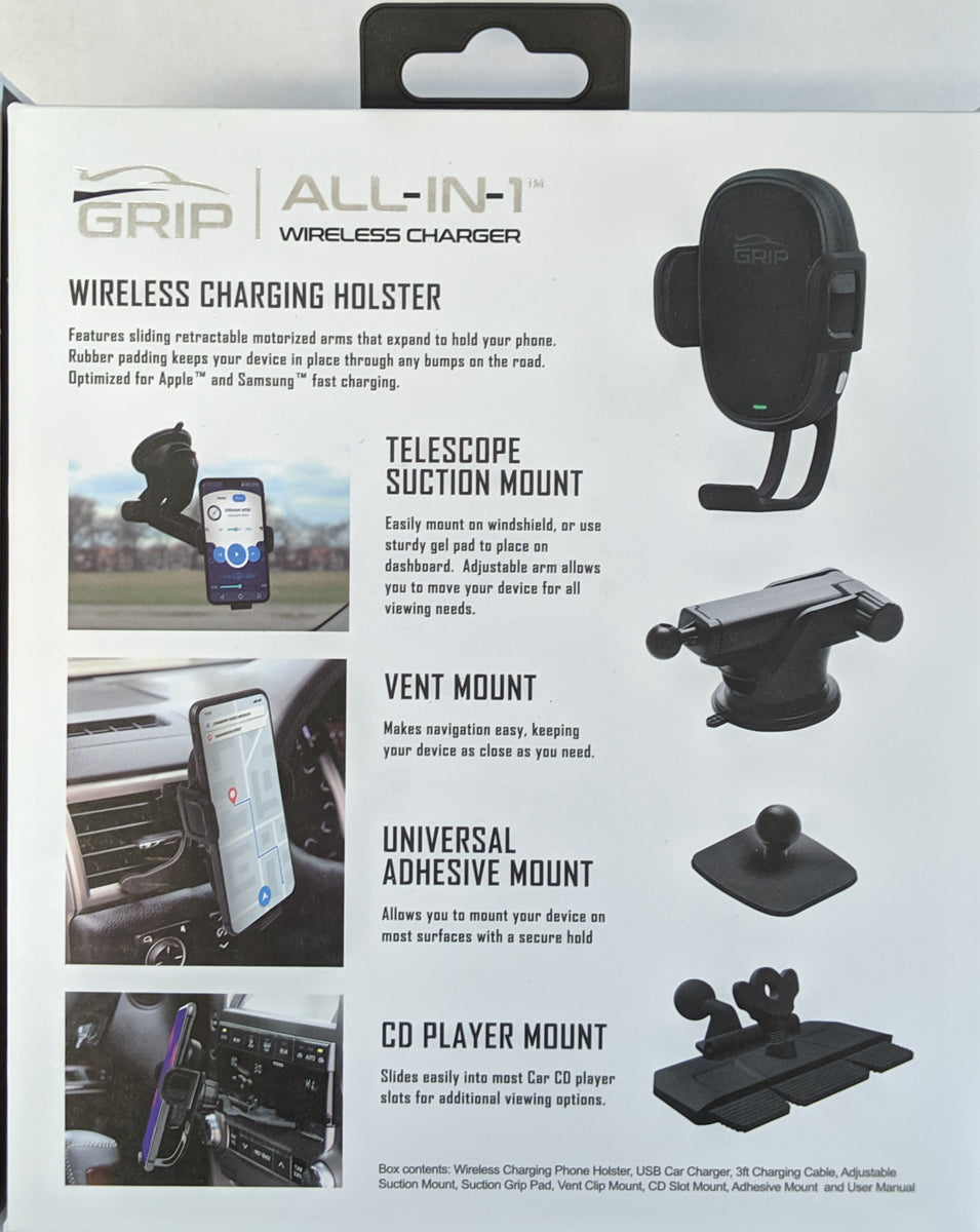 Wireless Charging Car Mount for Qi enabled phones (10 watt) Y4397