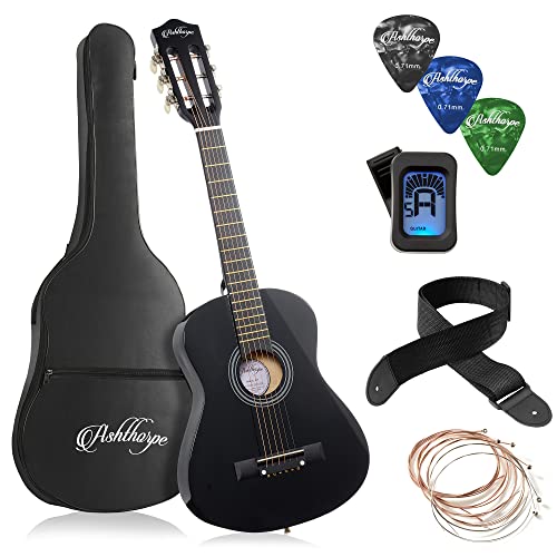 38-inch Beginner Acoustic Guitar Package Black R33588