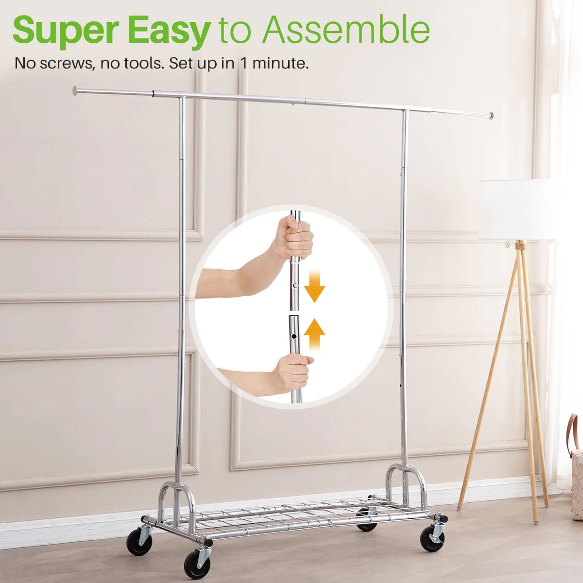 450 lbs Clothing Rack with Shelves B876307