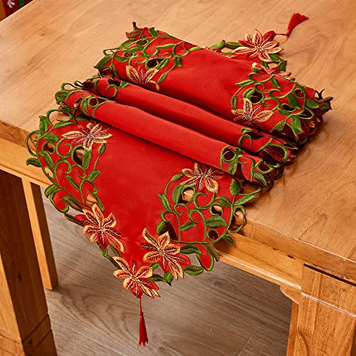 Embroidered Christmas Table Runner 15x69 Inch U45333