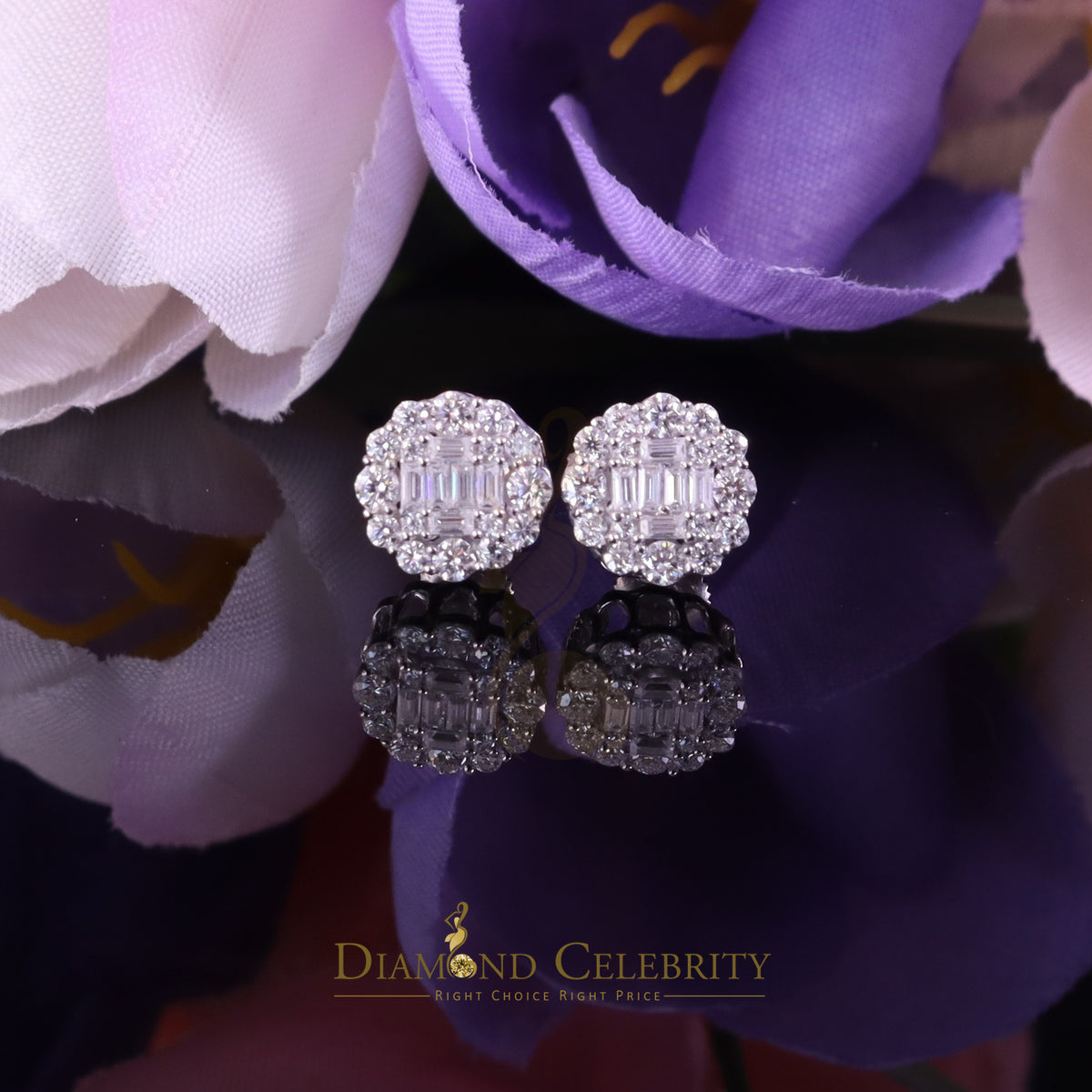 925 Silver Floral Stud Earrings K95303