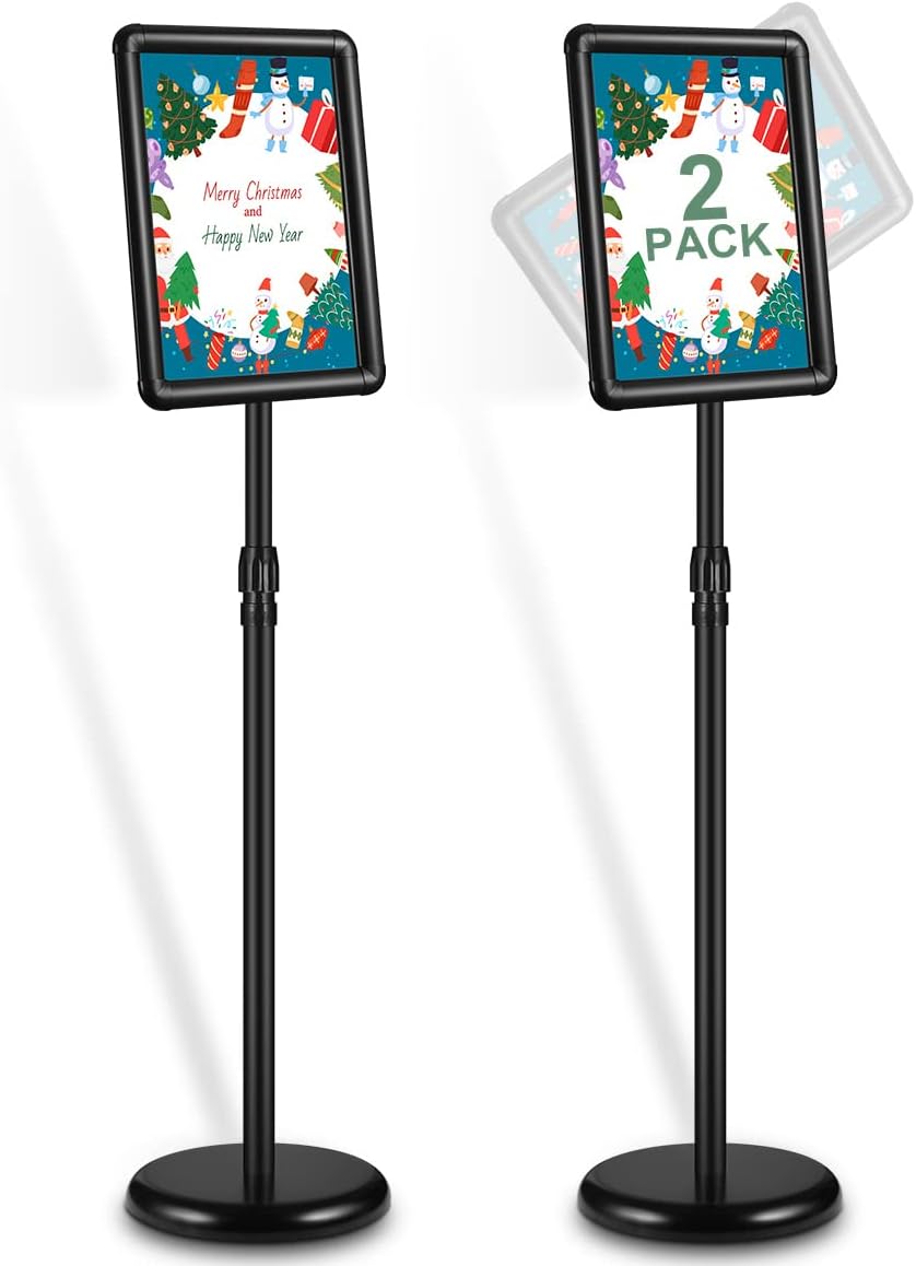 2 Pack Adjustable Sign Stand 8.5x11 Inch Black G243885