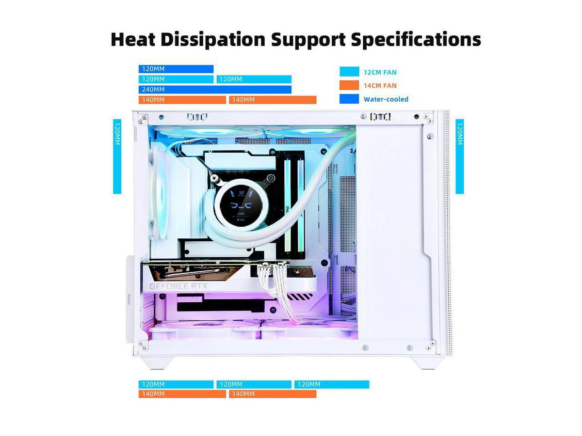 Mini Micro ATX Tower Computer Case with Tempered Glass Side R5696