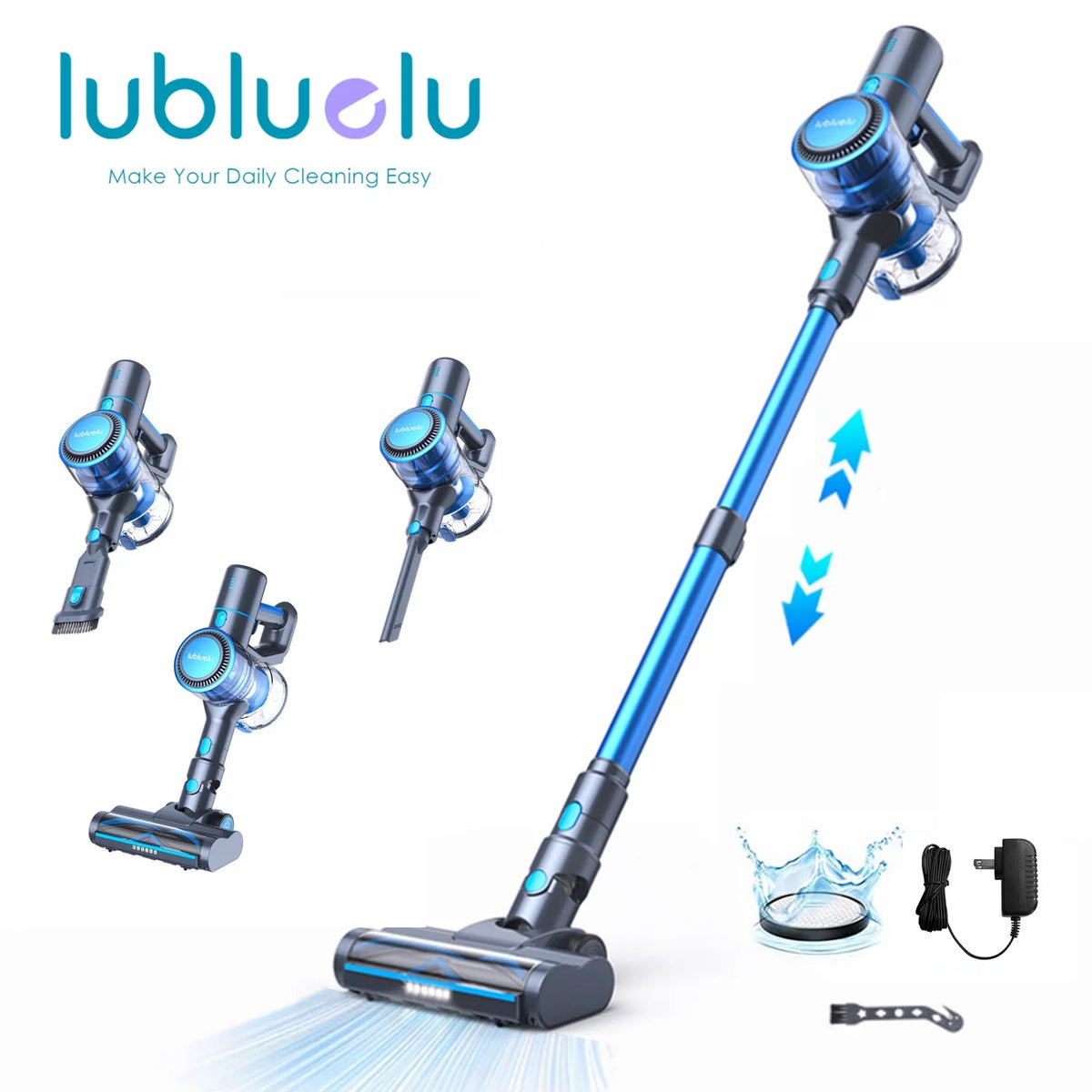 Cordless Stick Vacuum Cleaner Blue W393