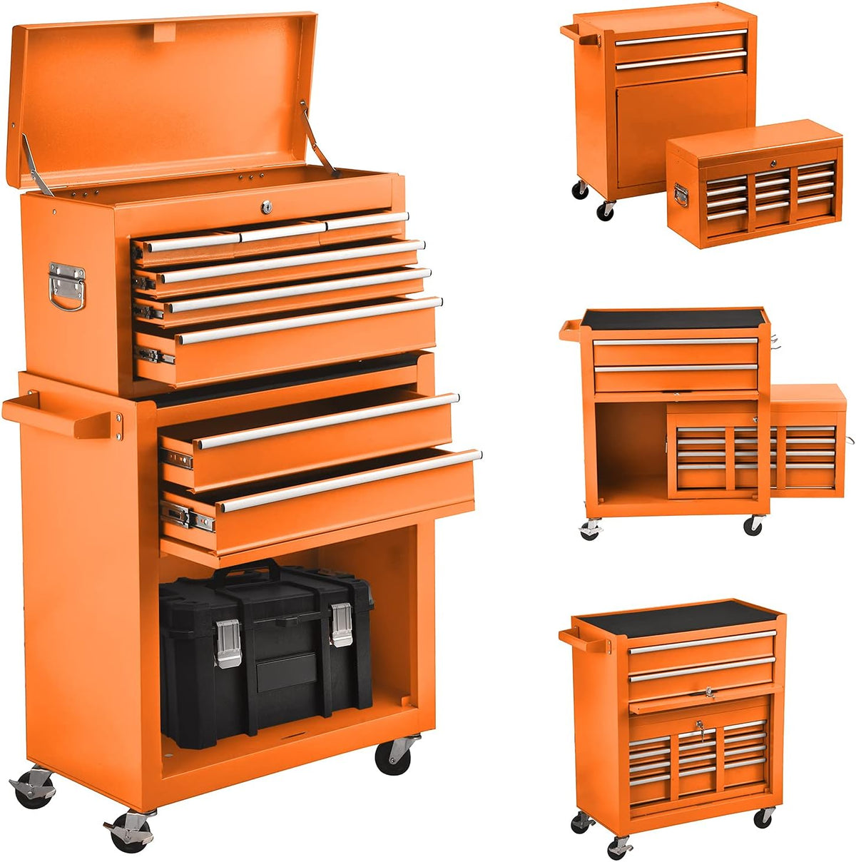 Blue 8-Drawer Rolling Tool Chest with Lock N190