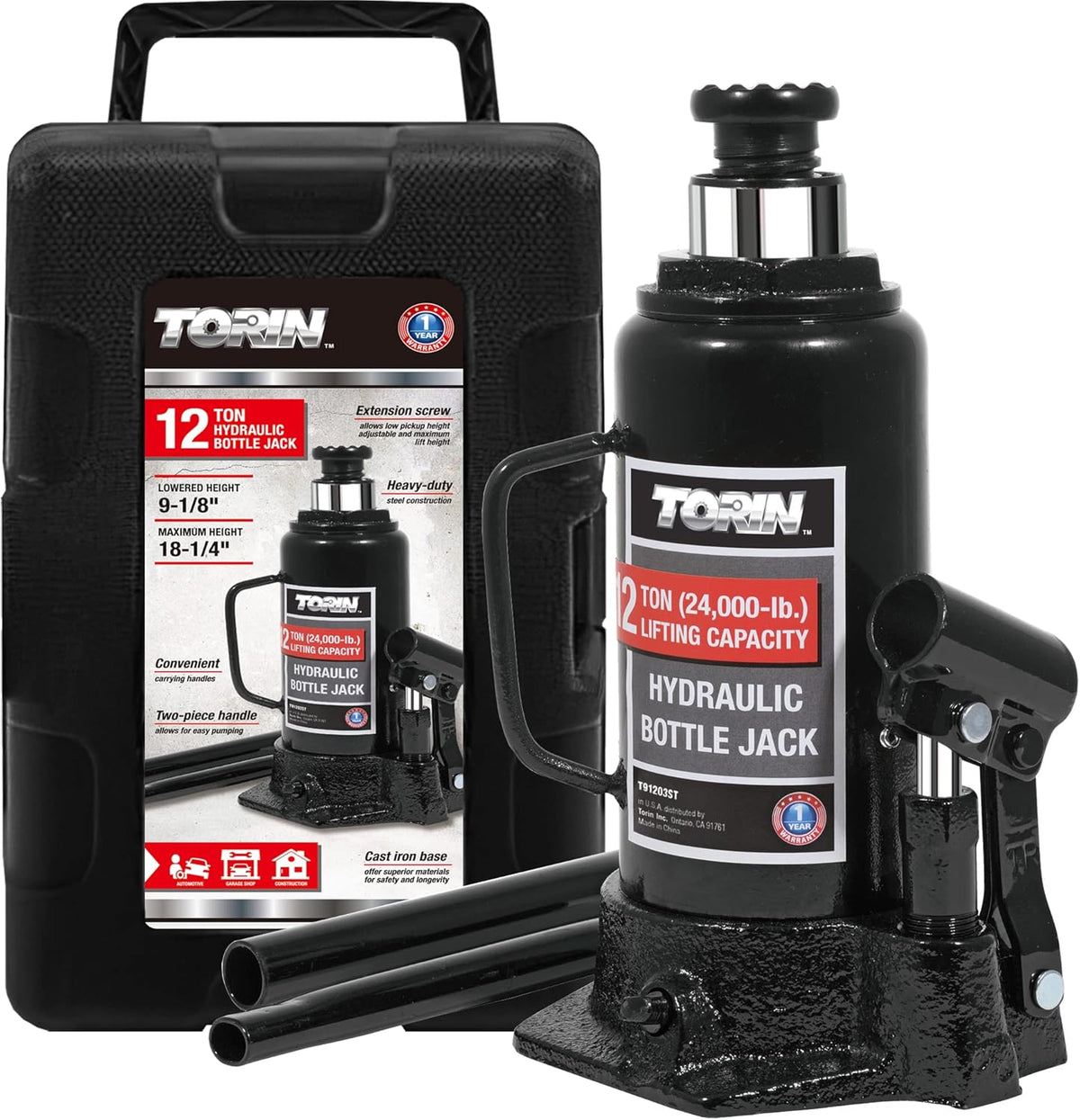 Black Pack of 2 Hydraulic Bottle Jack W688598