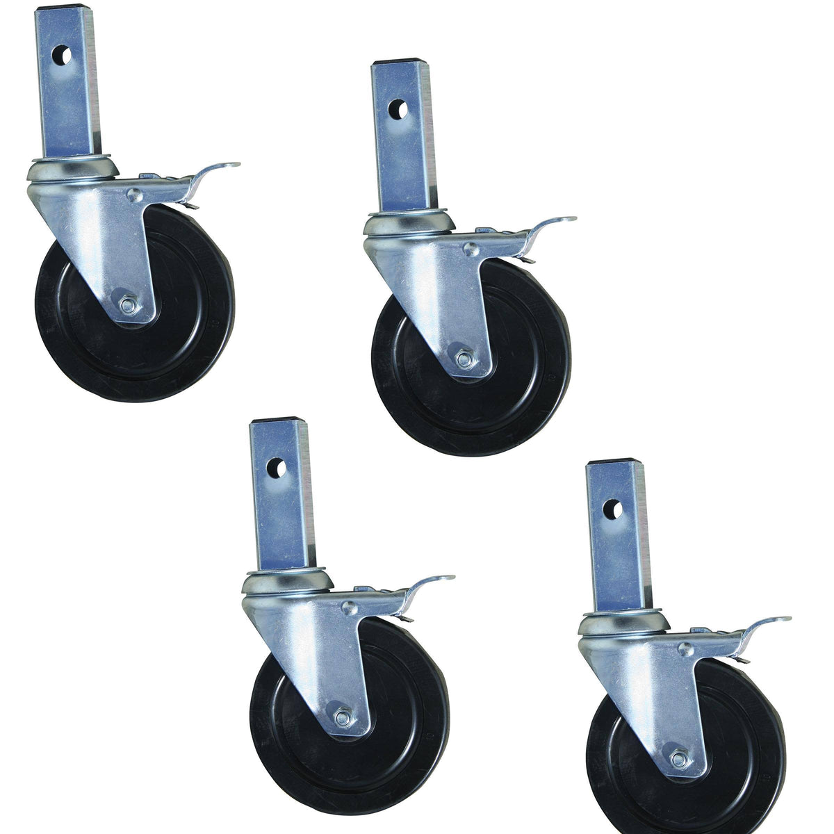 Heavy-Duty Hard Rubber Locking Caster Set of 4 Q981297