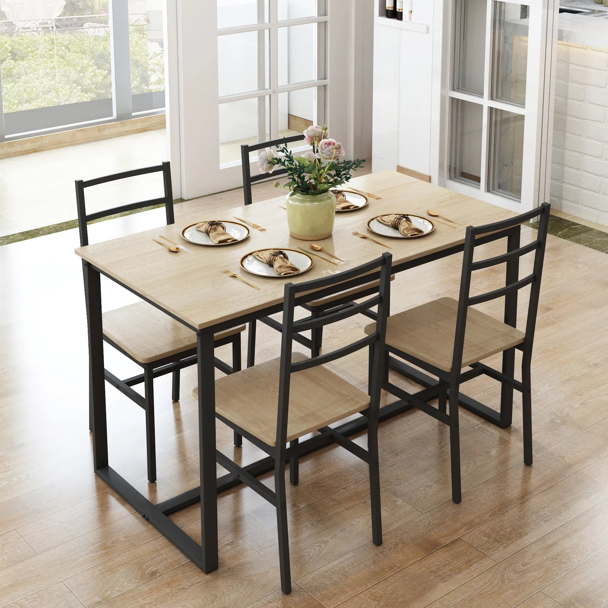 5 Piece Wooden Dining Table Set with 4 Chairs X895
