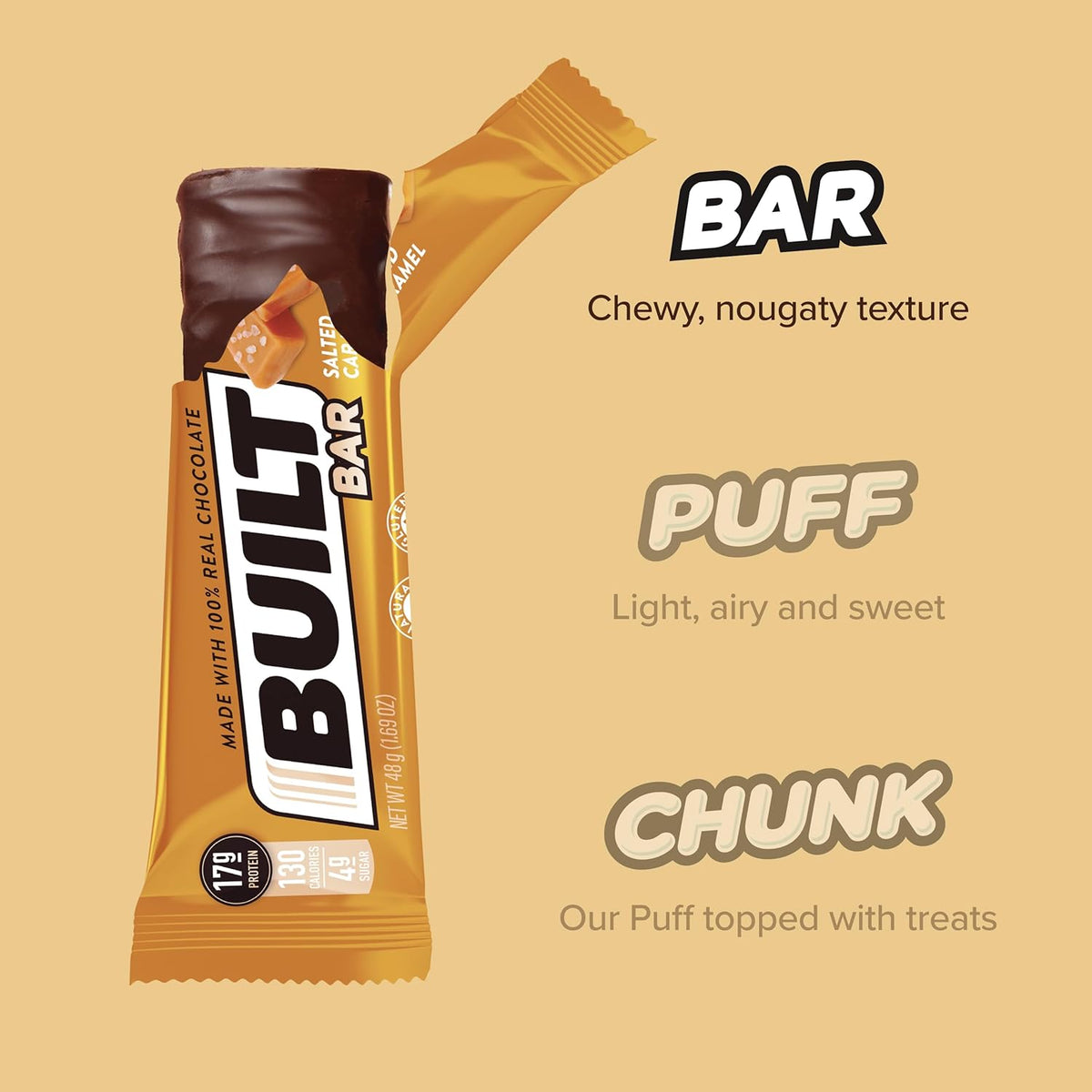 Salted Caramel Protein Bar, Gluten Free, 12 Count E2551
