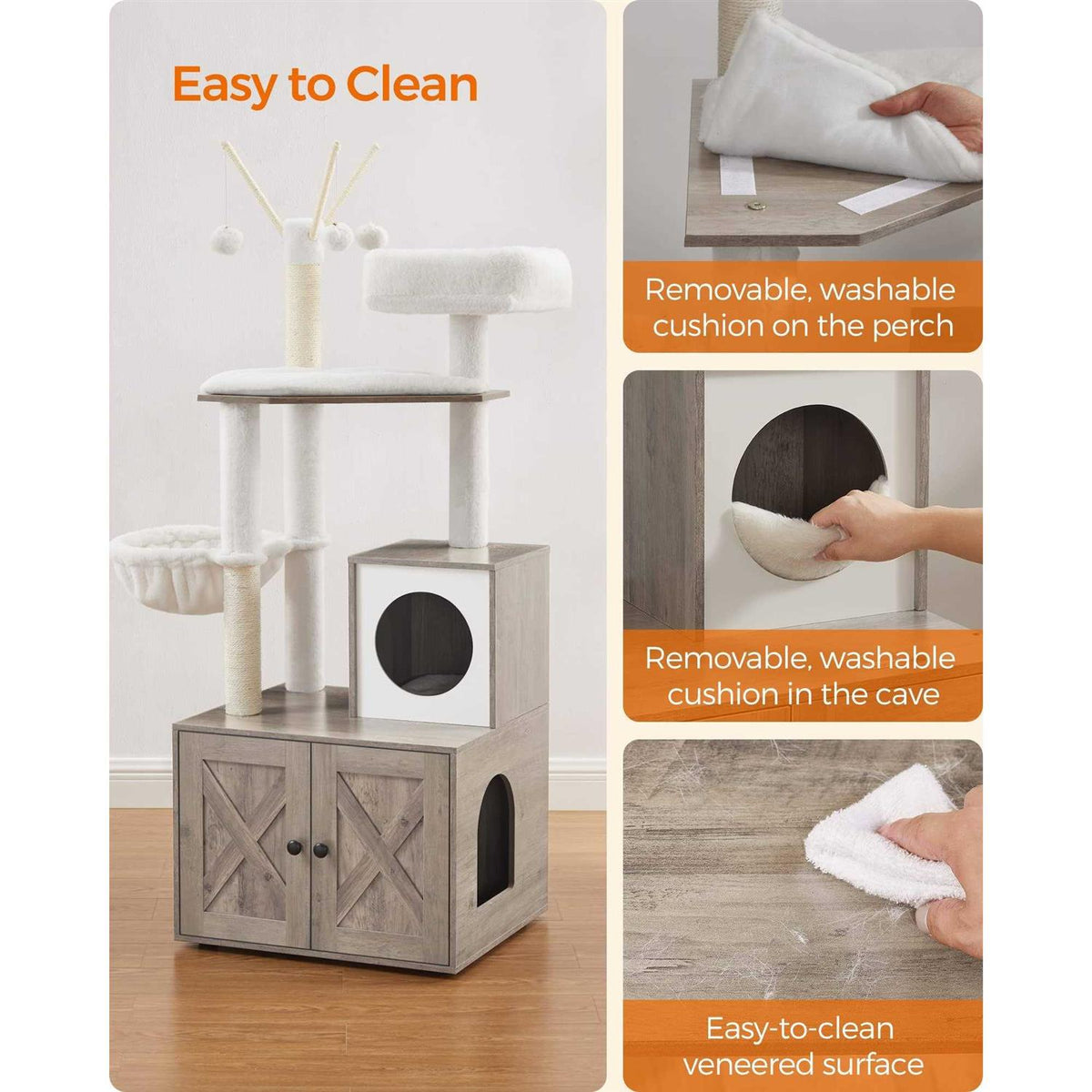 Cat Tree with Litter Box Enclosure 2-in-1 H72680