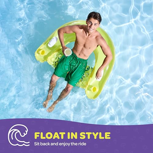 Inflatable Pool Float Chair with Cup Holders & Handles K4914