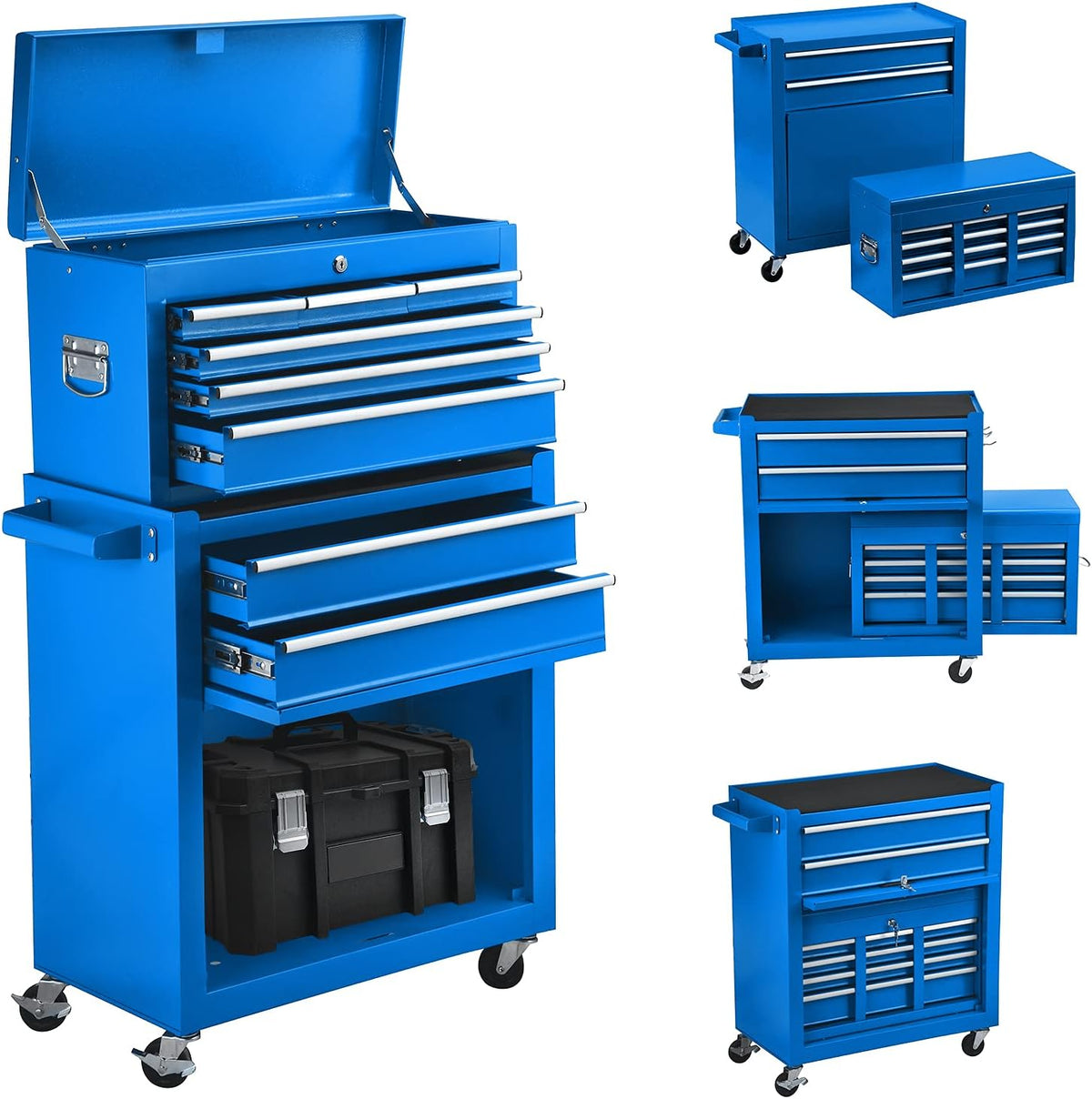Blue 8-Drawer Rolling Tool Chest with Lock N190