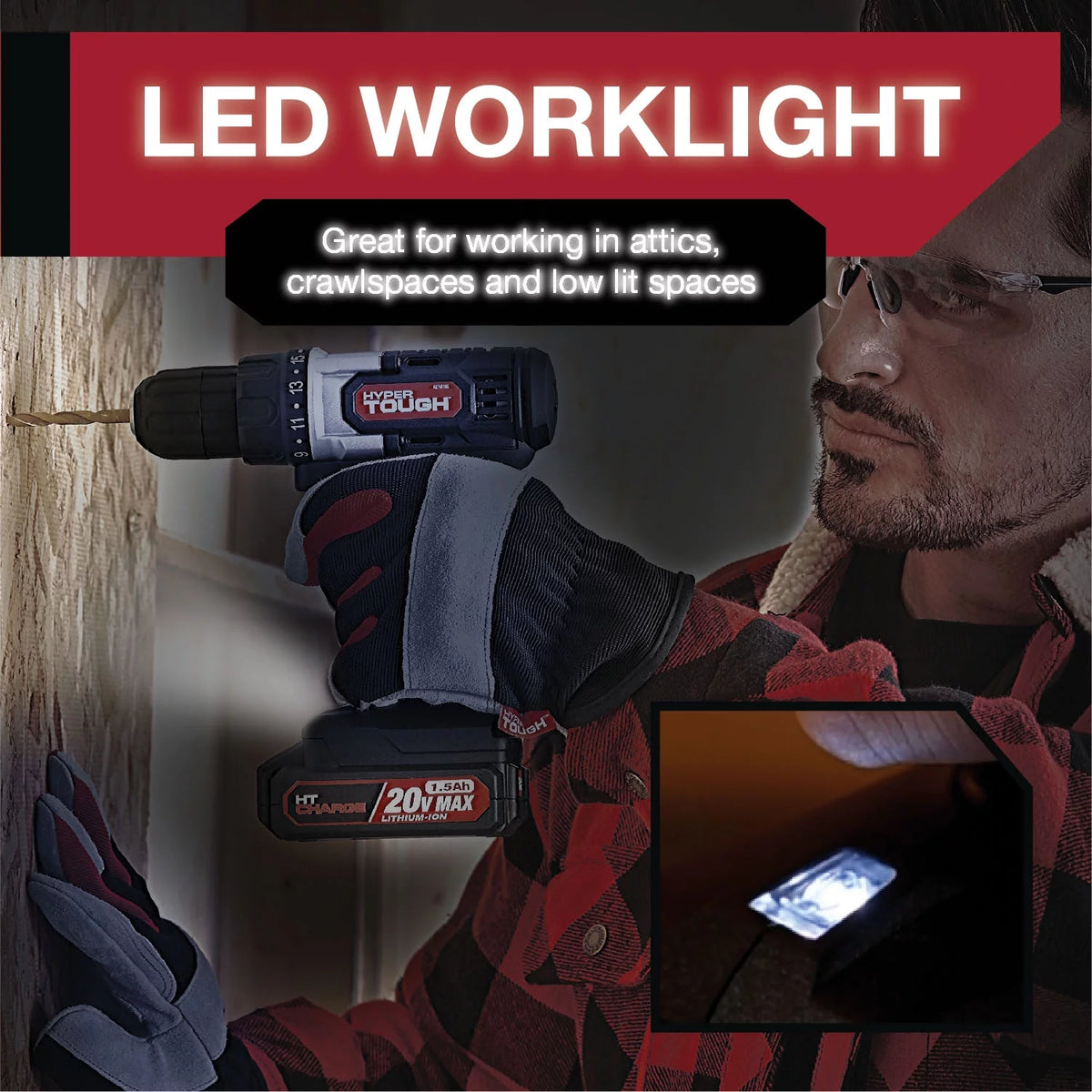 20V Max Lithium-Ion 3/8 inch Cordless Drill 70-Piece Home Tool Set P22669