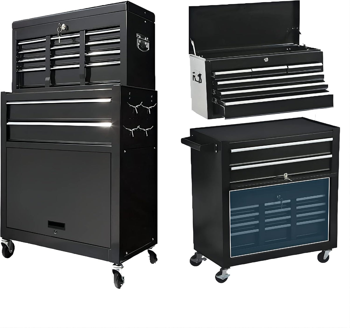 Blue 8-Drawer Rolling Tool Chest with Lock N190