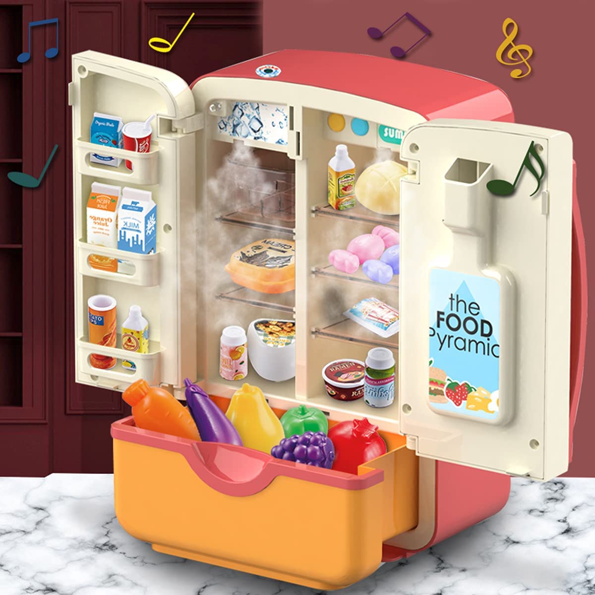 39 PCS Kids Kitchen Toy Refrigerator (Red) K2976
