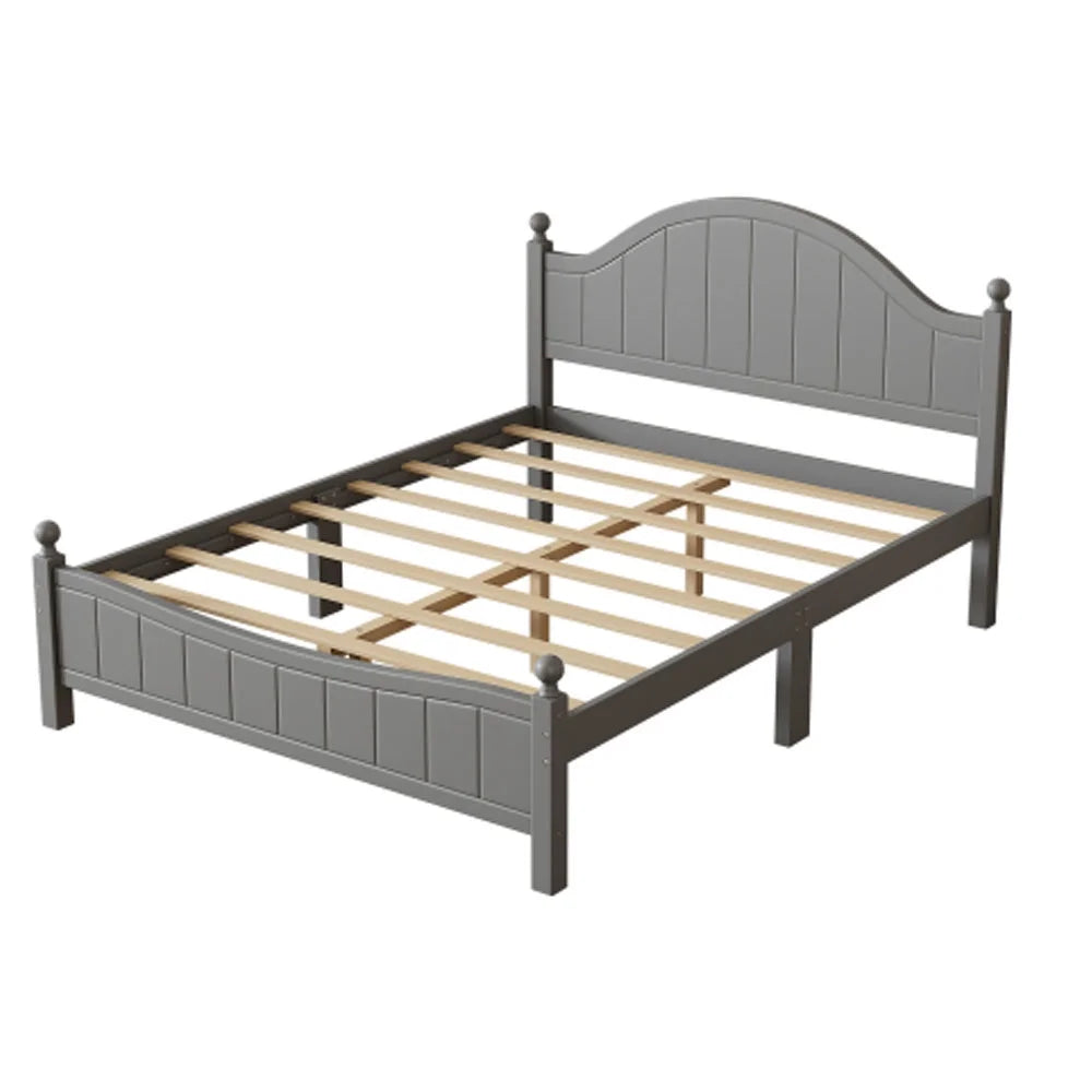 Gray Solid Wood Platform Bed Queen Q515