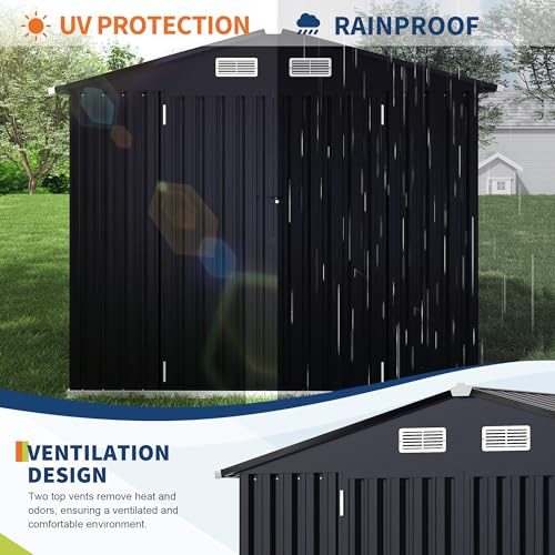 All-Weather Resin Shed with Window, Lockable Door and Vents J3145