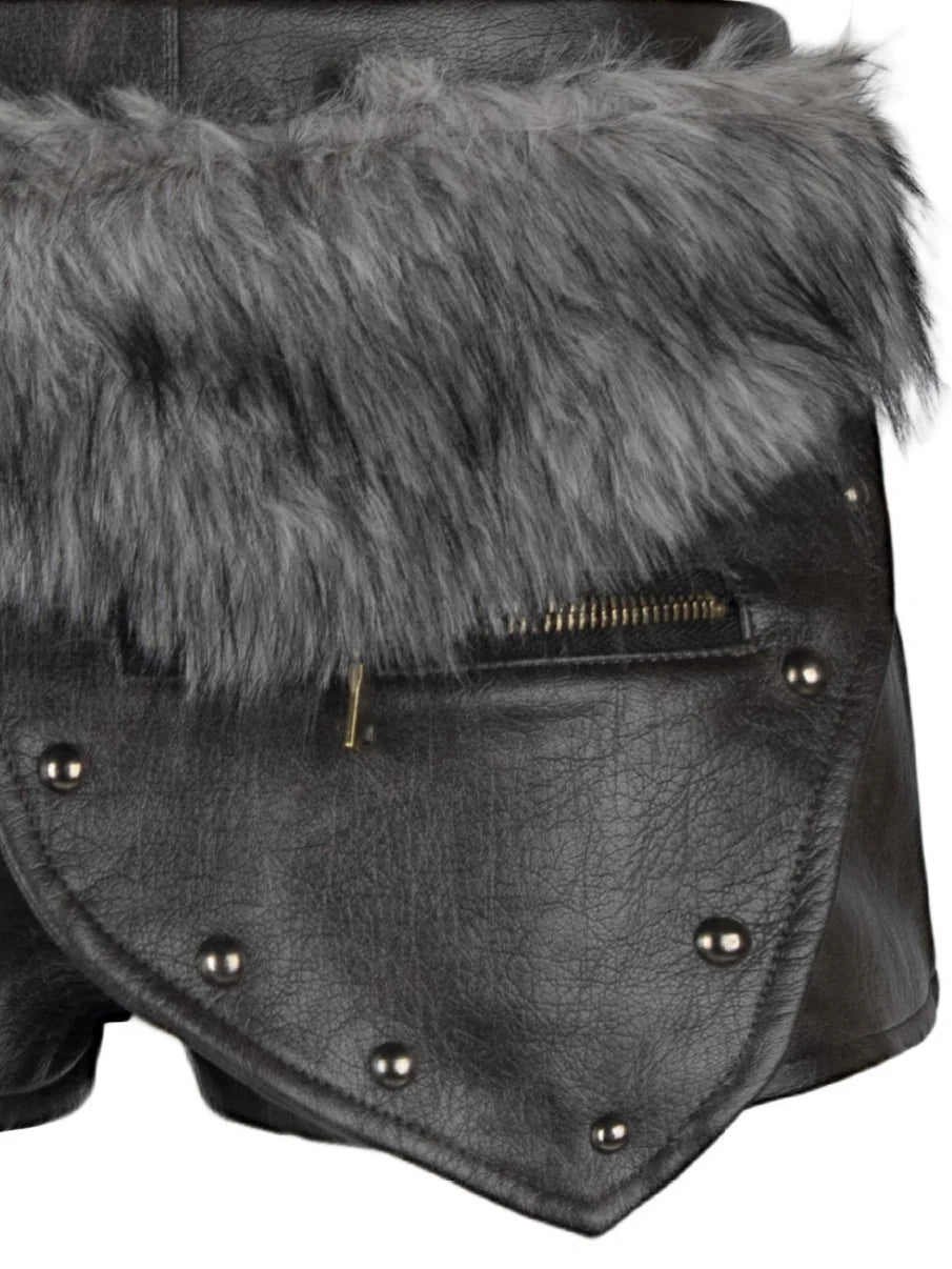PU Leather Low-Rise Shorts I909