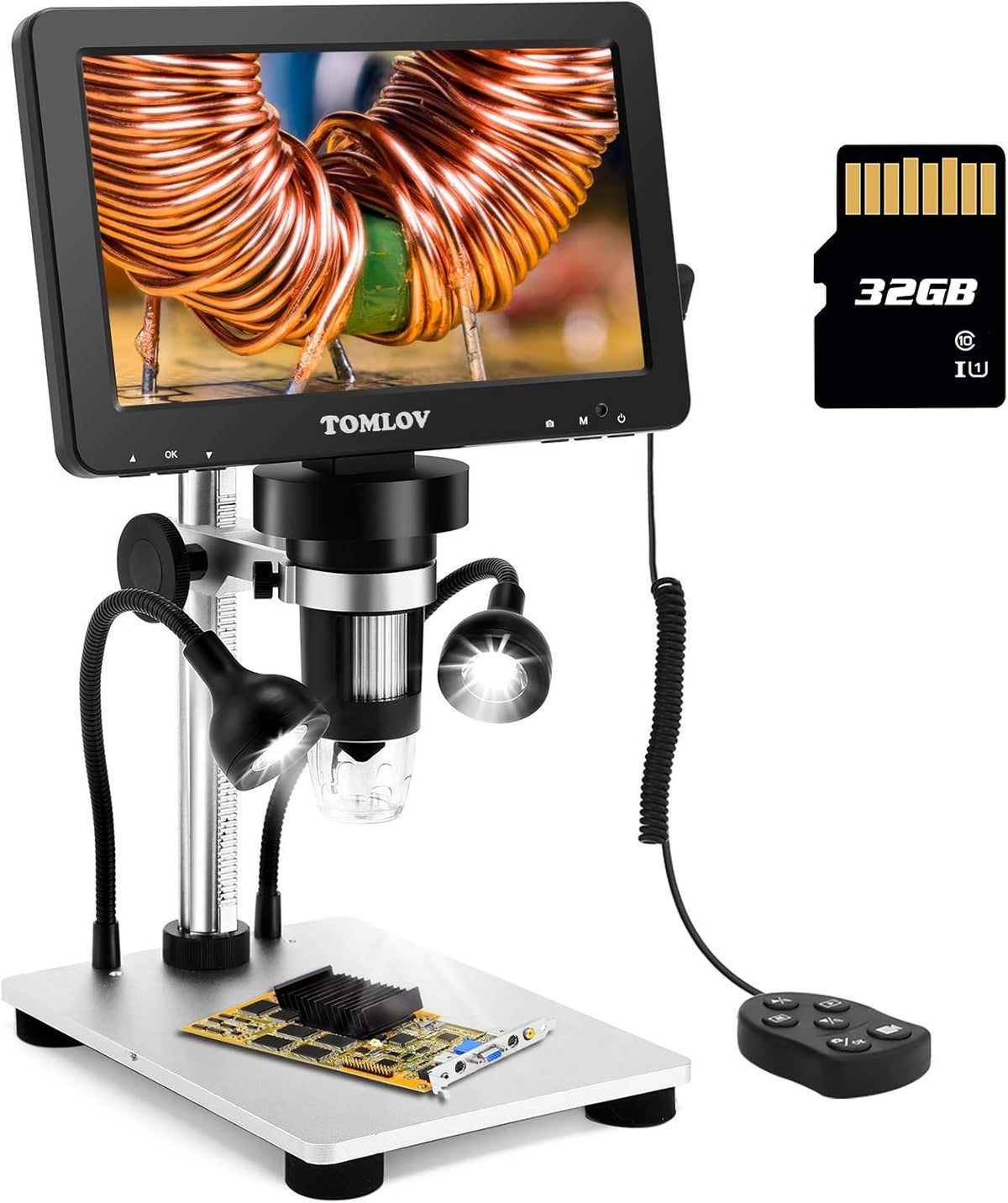 7" LCD Digital Microscope 1200X 1080P 12MP with Metal Stand X1162