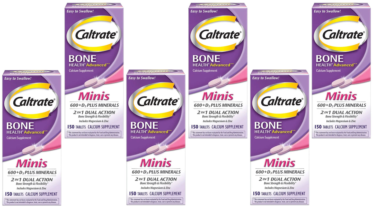 150 ea Calcium & Vitamin D3 Supplement Plus Minerals Mini Tablets G9517