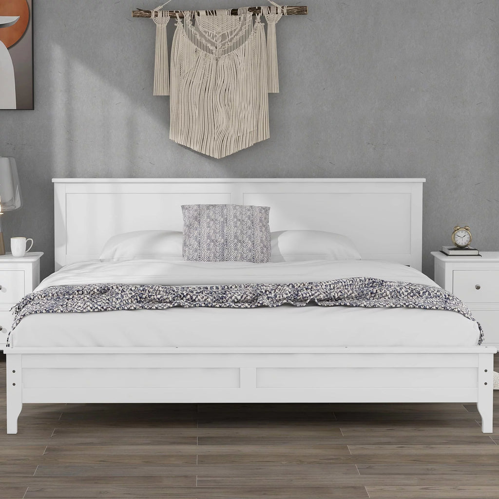 Solid Wood King Platform Bed N320