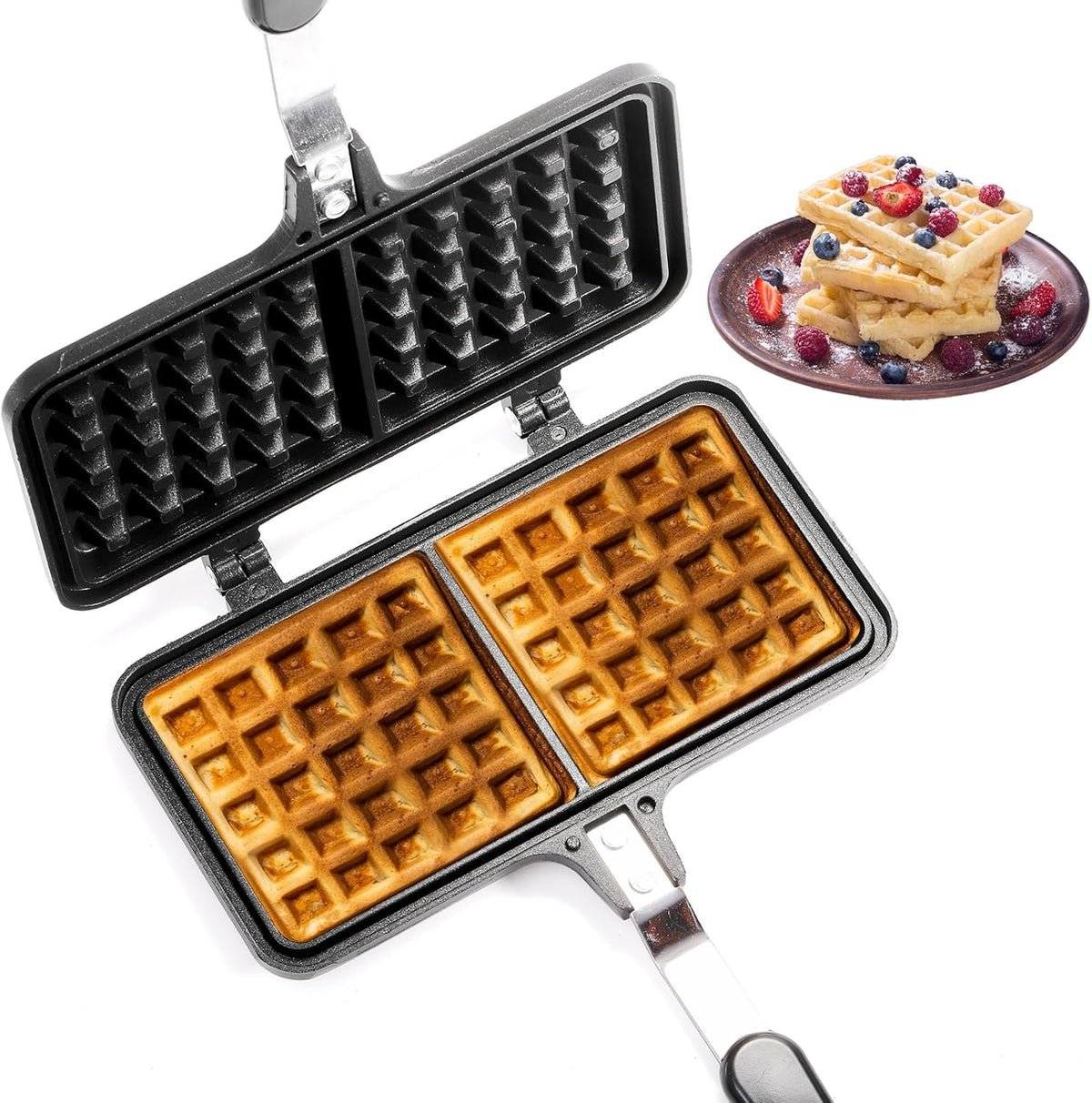 Non-stick Aluminum Waffle Maker with Long Handle K187