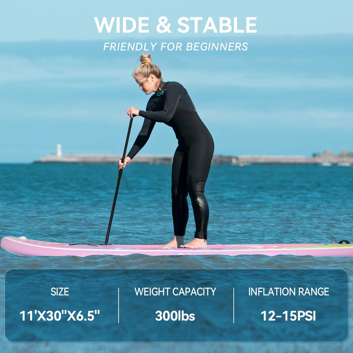 Pink Gradient Inflatable Paddle Board and Kayak Seat Set X6640