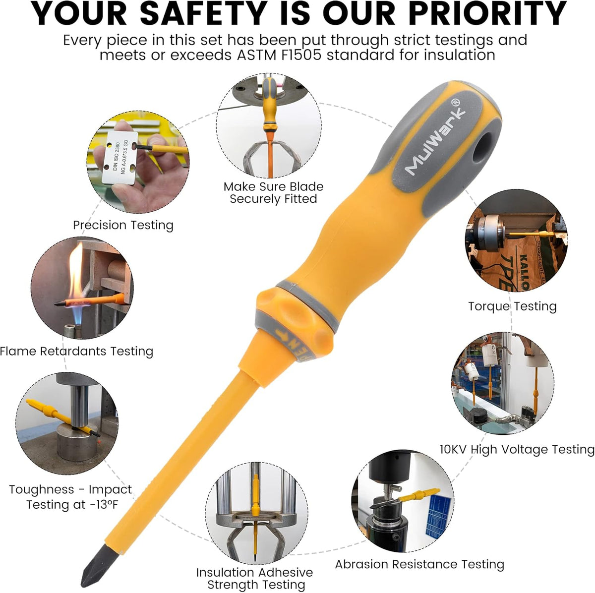 20-in-1 1000V Insulated Screwdriver Set, 12-Pcs Magnetic Phillips Slotted Square Torx Screwdriver, 4-Pcs Cabinet Utility Key & Tool Bag C45461