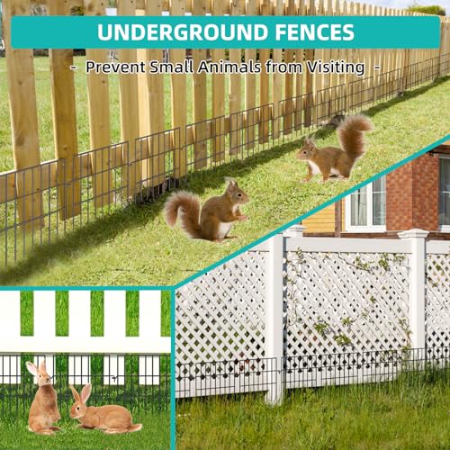 25 Panels No Dig Rustproof Metal Garden Fence, 17in x 27ft F7713
