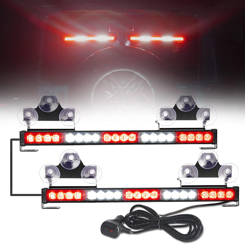 2 in 1 Emergency Flashing LED Traffic Advisor Strobe Light Bar Amber/White R73443