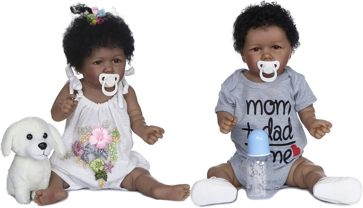 22 inch Silicone Full Body Weighted Reborn Baby Dolls 2PCS W49471