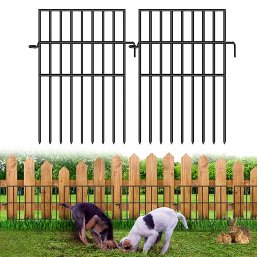 25 Panels No Dig Rustproof Metal Garden Fence, 17in x 27ft F7713