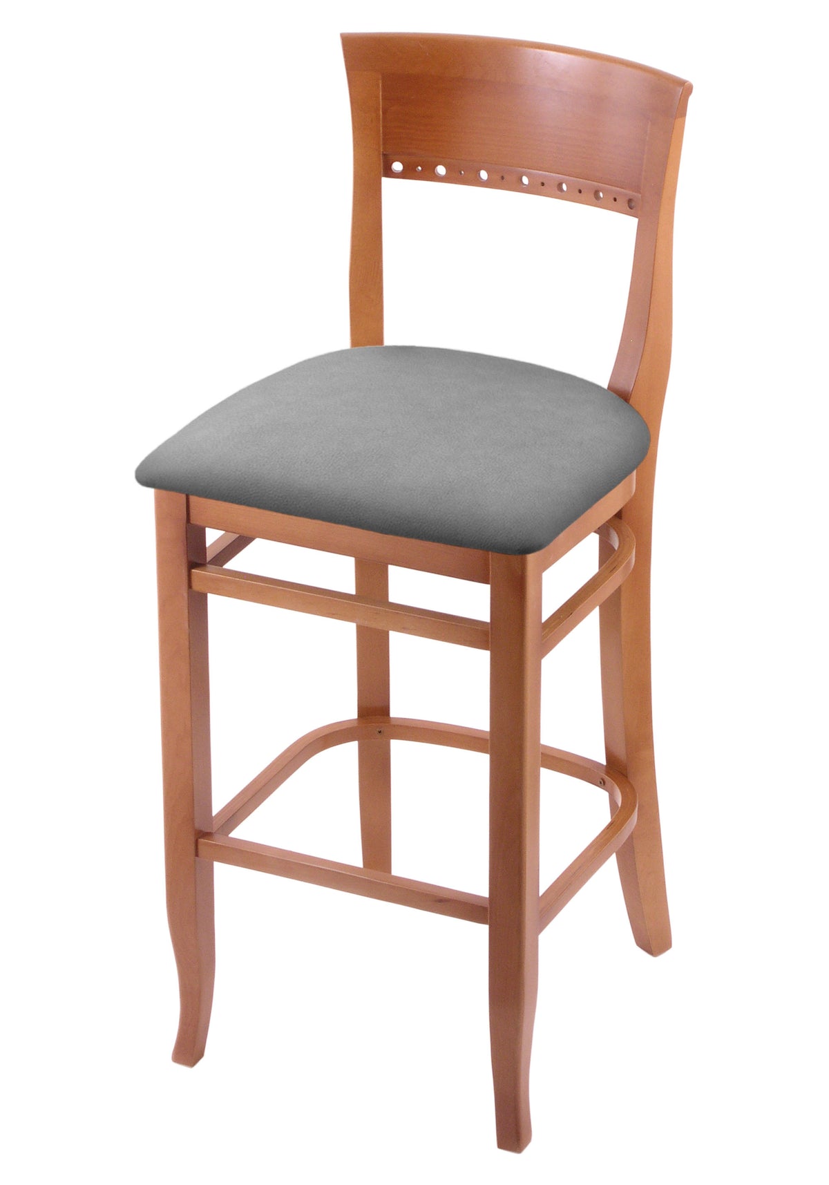25x22 Bar Stool with Medium Finish and Canter Folkstone Grey S M7610