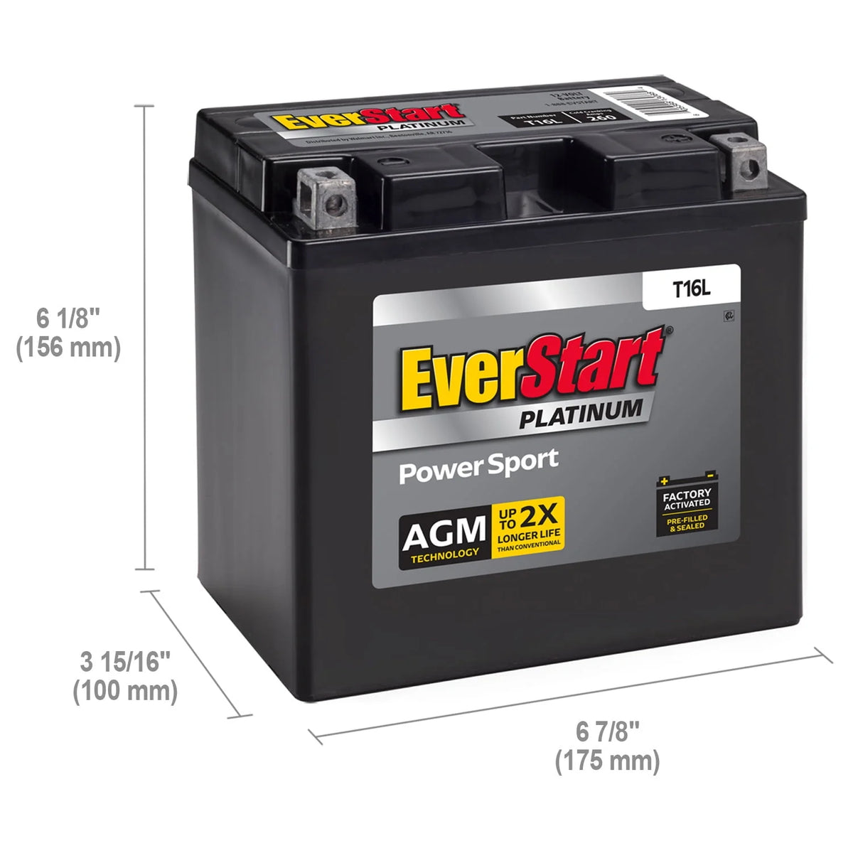 AGM Power Sport Battery Group Size T16L 12 Volt 260 CCA G541647