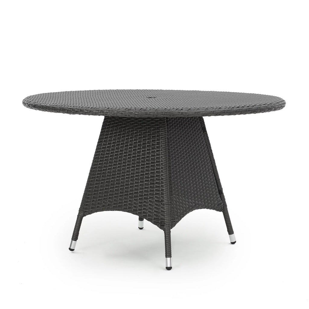 Grey Wicker Round Dining Table W8538