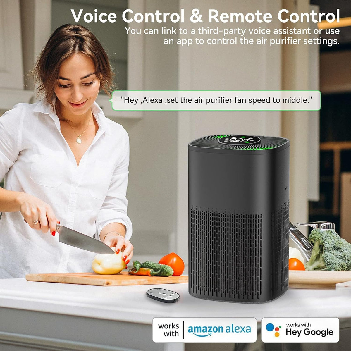 Smart WiFi Air Purifier with True HEPA Filter I642304