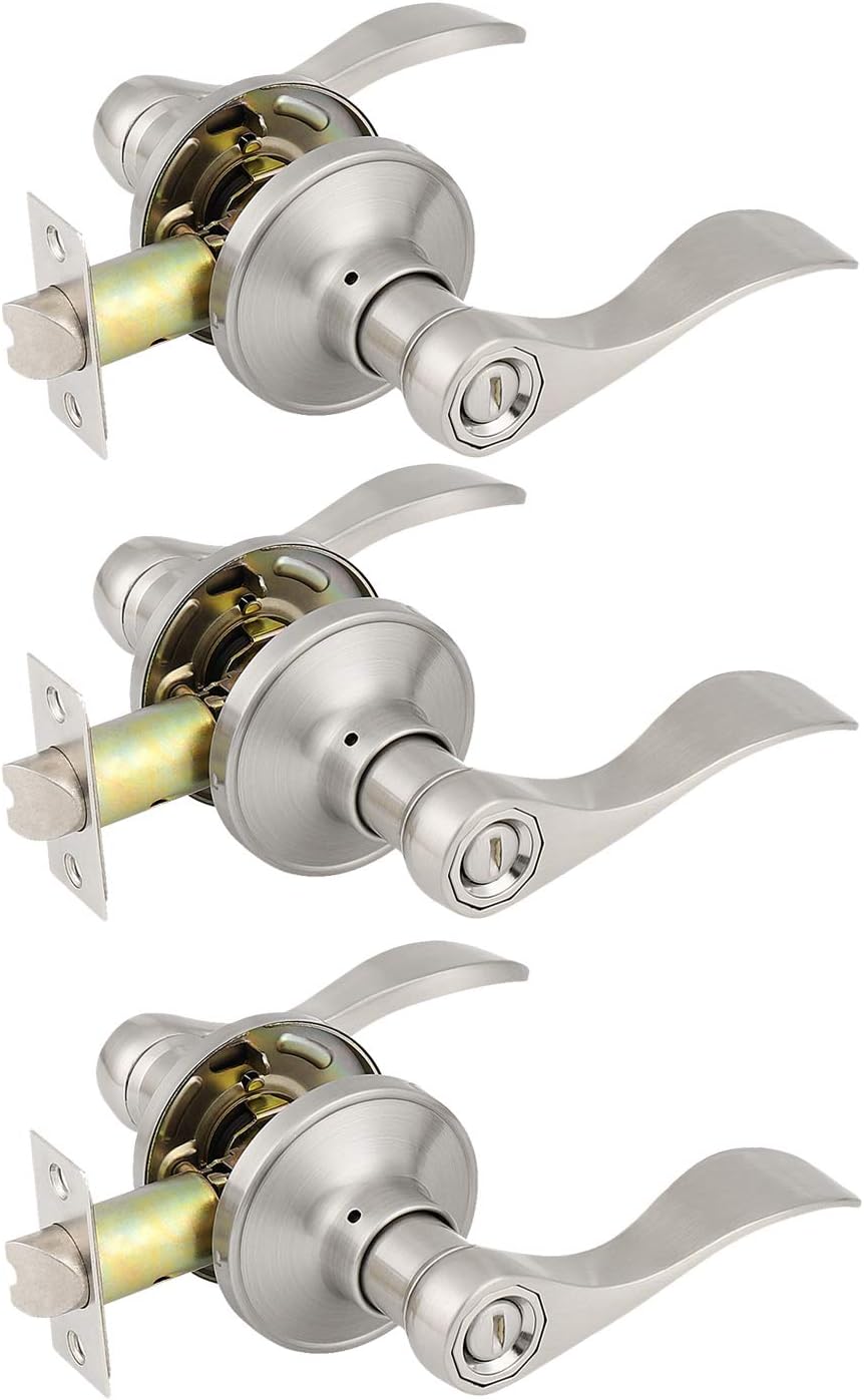6 Pack Non-Locking Satin Nickel Door Lever Set H24114