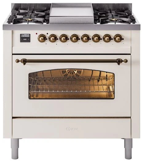 Antique White Dual Fuel Propane Gas Range R4775