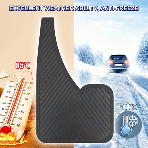 Black Rubber Mud Flaps (4 Pack) with Fastener Rivet Clips M3707