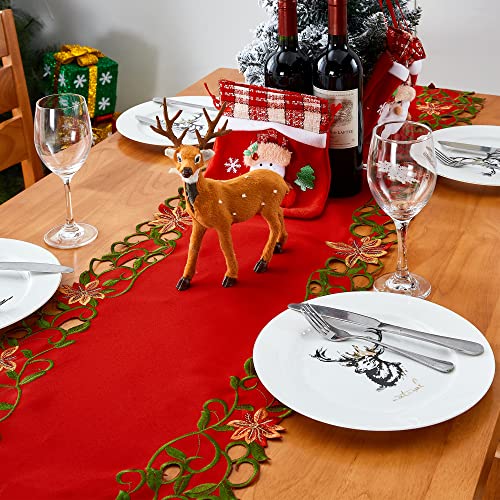 Embroidered Christmas Table Runner 15x69 Inch U45333