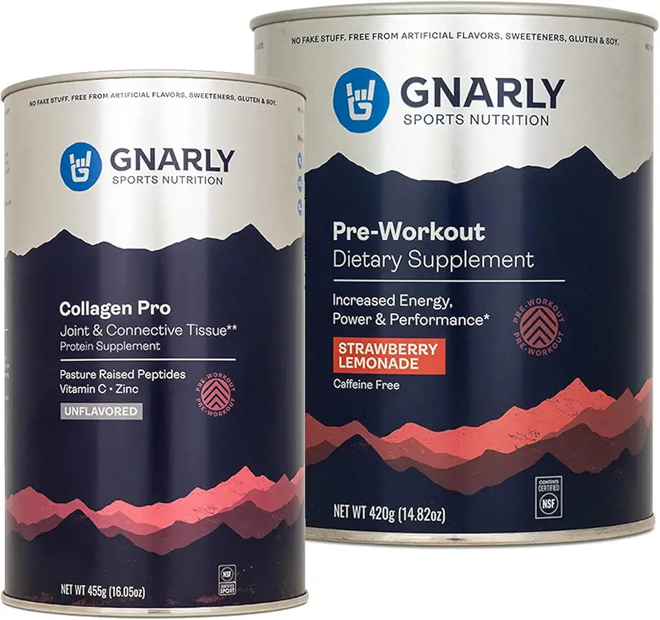 Collagen Pro Unflavored and Preworkout Strawberry Lemonade Caffeine Free A86744