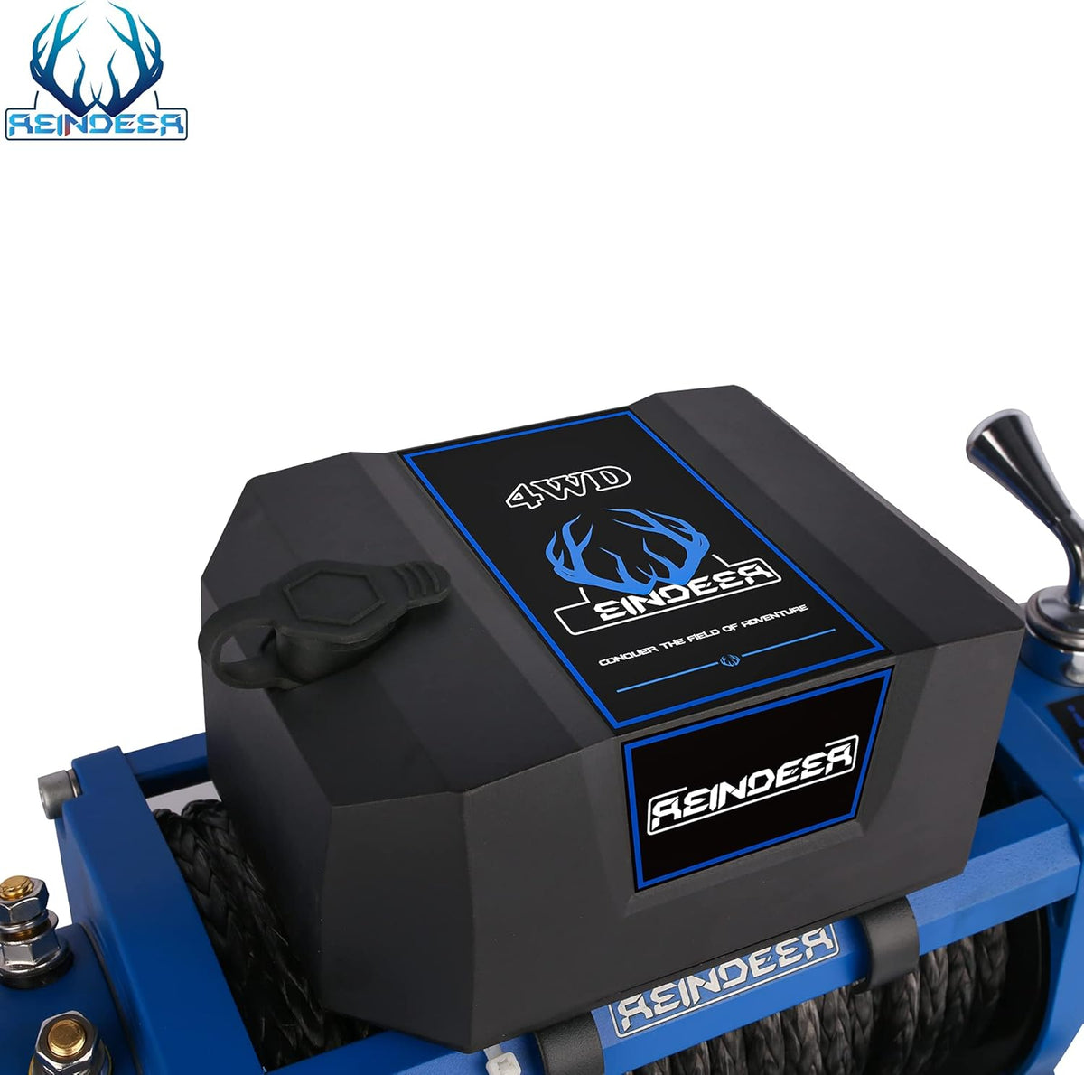 12V 13000 lb Electric Winch Synthetic Rope with Hawse Fairlead Waterproof IP67 D6147
