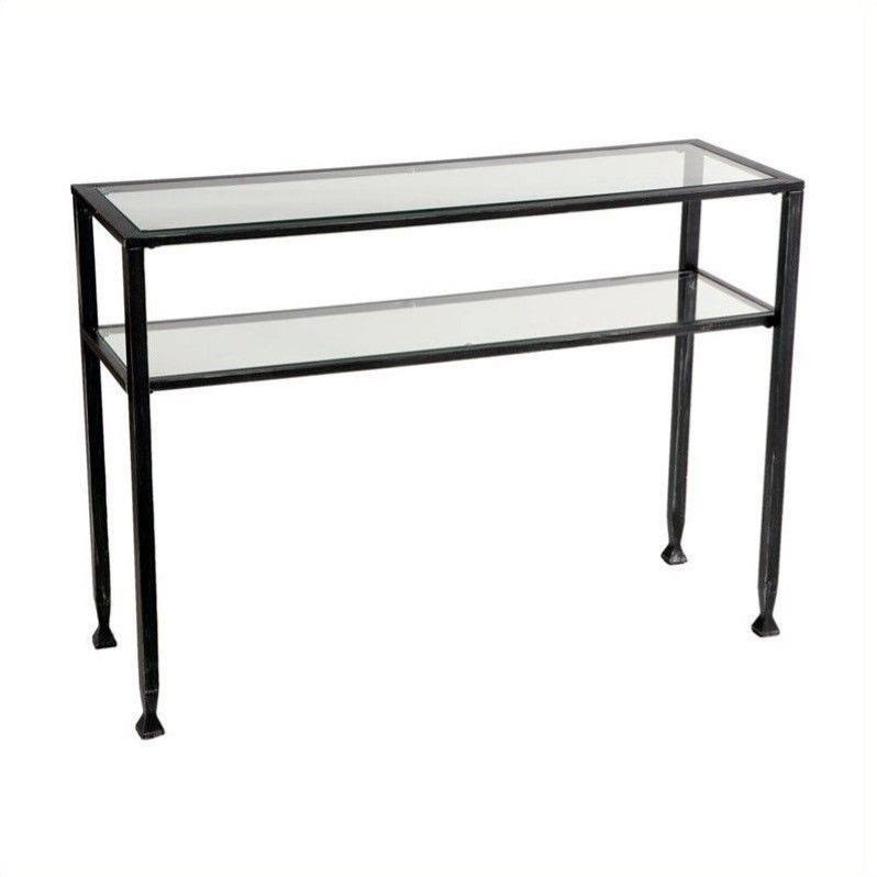 Black Sofa Table with Glass Top R790230