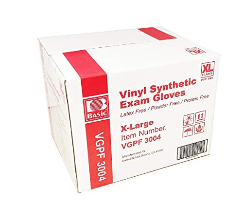 Clear Vinyl Exam Gloves, Extra-Large, Pack of 1000 O4444