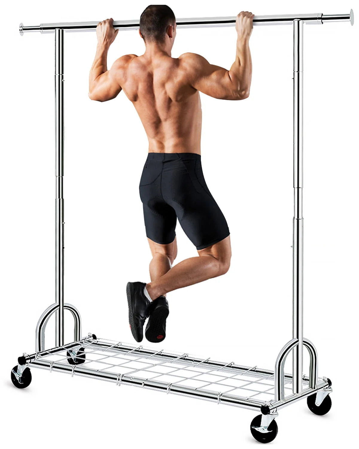 450 lbs Clothing Rack with Shelves B876307